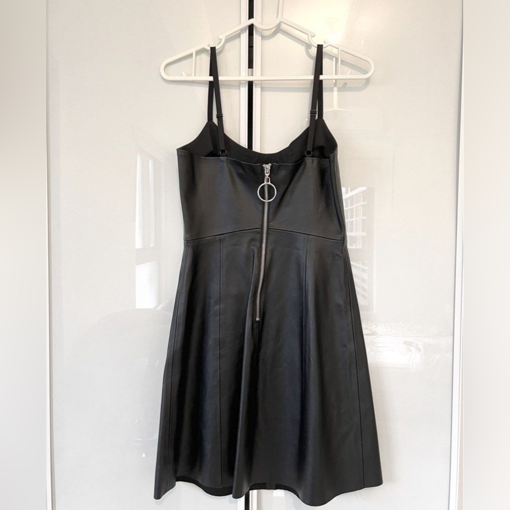 NWT Current Mood  🖤 Vegan Leather Zip Up Dress - Size S